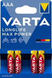 Varta Longlife Max Power mikro AAA LR03 elem BL4